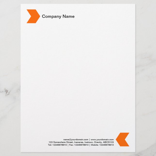 Chevron - Orange Letterhead (Front)