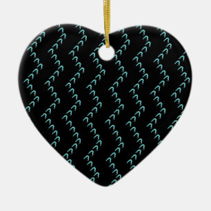  Chevron Pastel Blue Hearts Nero Noctis Ornament