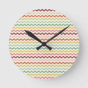 Chevron Pattern 4 Round Clock