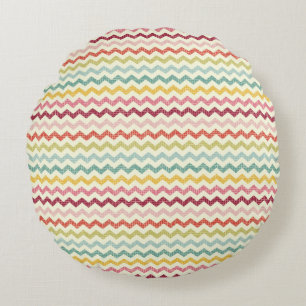 Chevron Pattern 4 Round Pillow