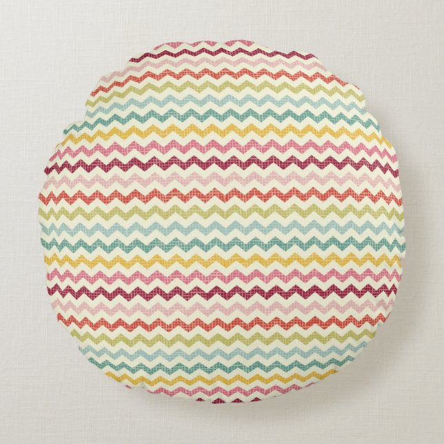 Chevron Pattern 4 Round Pillow (Front)