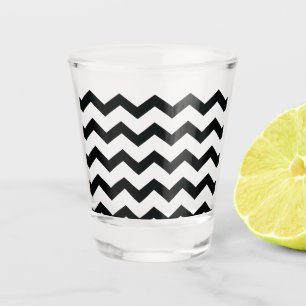 Chevron Pattern Black and White Shot Glass