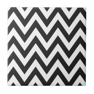 Chevron Pattern Black White Geometric Art Designs Tile