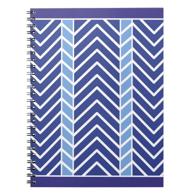 Chevron Pattern Blue Notebook (Front)