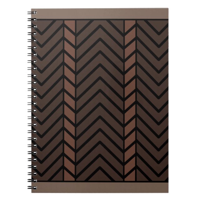 Chevron Pattern Brown Notebook (Front)
