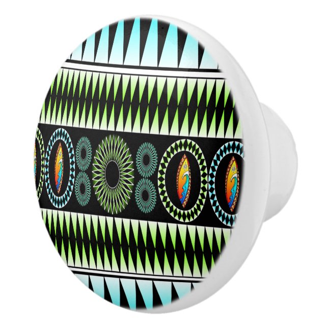Chevron  Pattern Ceramic Knob (Right)