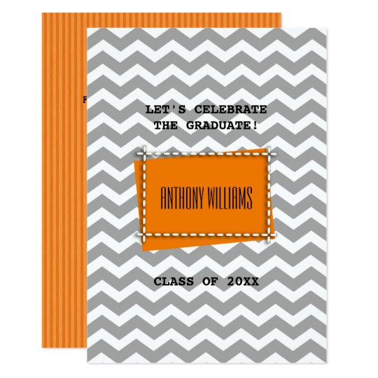 Chevron Pattern Custom Graduation Party Invitation