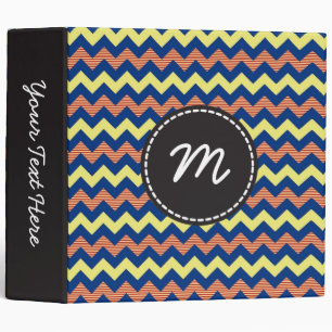 Chevron Pattern Custom Monogram 2 Binder