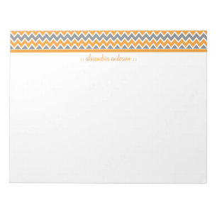 Chevron Pattern Custom Trendy Notepad (orange)