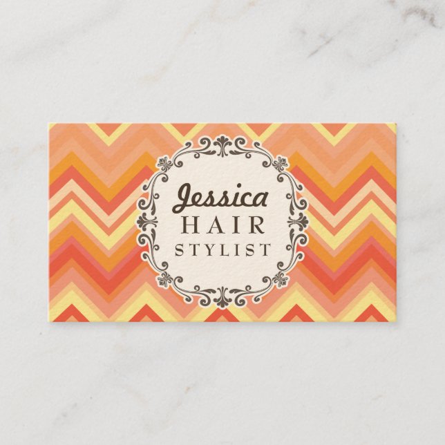 Chevron Pattern Hair Stylist Appointment Cards (Front)