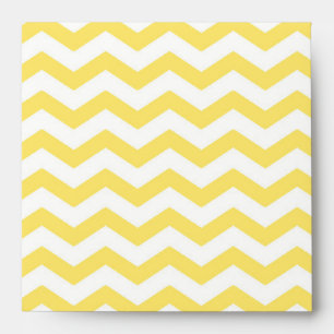Chevron Pattern in Lemon Yellow and White Envelopes