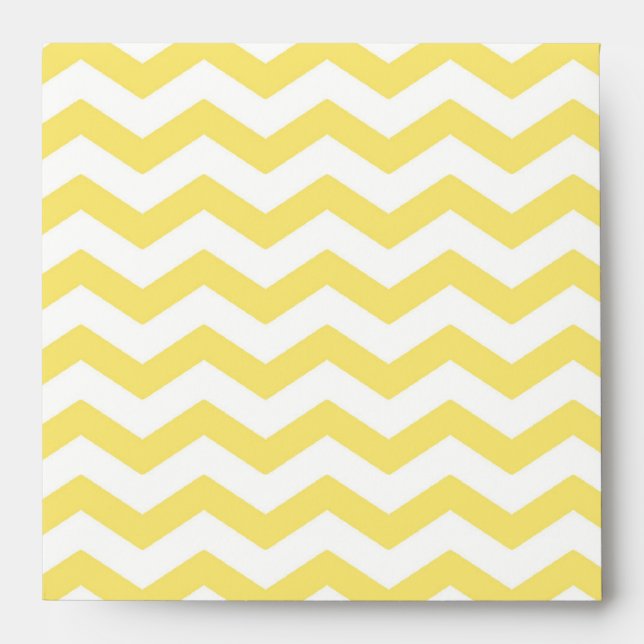 Chevron Pattern in Lemon Yellow and White Envelopes (Front)