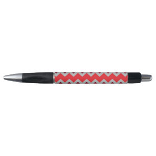 Chevron pattern in shades of red pen