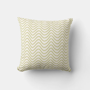 Chevron Pattern Lime Green on Cream White Zigzag Throw Pillow