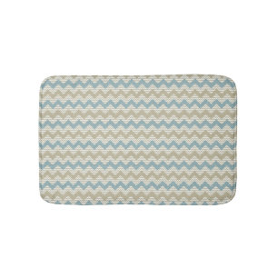 Chevron pattern on linen texture bath mat