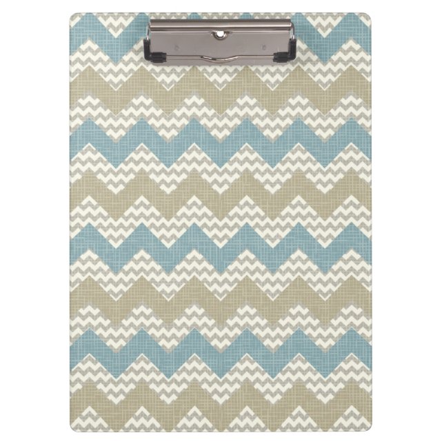 Chevron pattern on linen texture clipboard (Front)