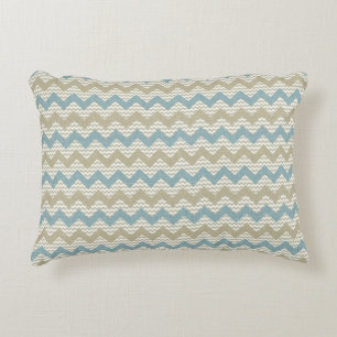 Chevron pattern on linen texture decorative pillow