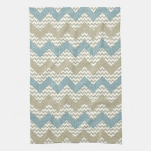 Chevron pattern on linen texture kitchen towel