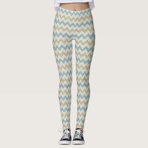 Chevron pattern on linen texture leggings