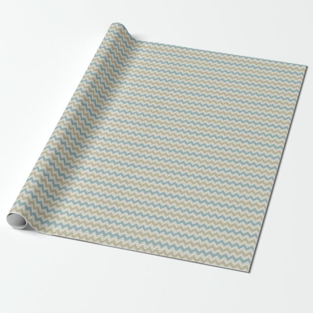 Chevron pattern on linen texture wrapping paper (Unrolled)