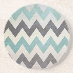 Chevron Pattern On Metal Texture by Shirley Taylor Coaster
