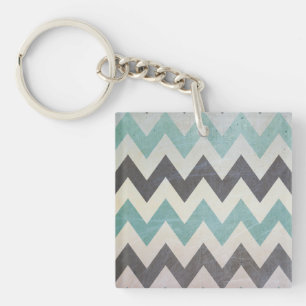 Chevron Pattern On Metal Texture by Shirley Taylor Keychain