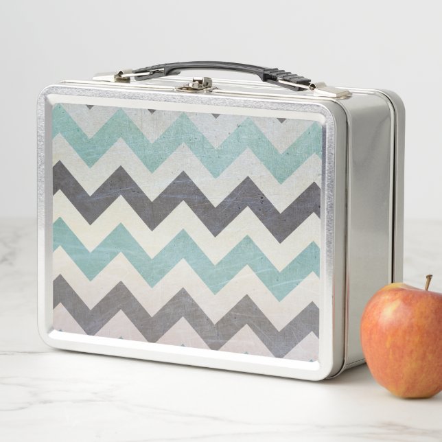 Chevron Pattern On Metal Texture by Shirley Taylor Lunch Box (In Situ)