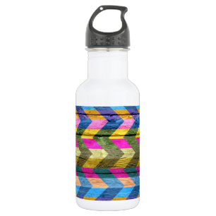 Chevron Pattern On Wood Texture #5 532 Ml Water Bottle