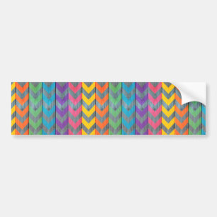Chevron Pattern On Wood Texture by Shirley Taylor Bumper Sticker