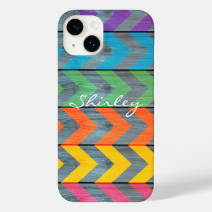 Chevron Pattern On Wood Texture by Shirley Taylor Case-Mate iPhone 14 Case
