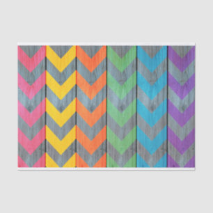 Chevron Pattern On Wood Texture by Shirley Taylor Tissue Paper