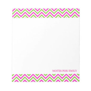 Chevron Pattern Personalized Memo Monogram Notepad