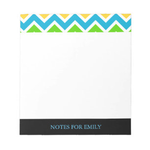 Chevron Pattern Personalized Memo Monogram Notepad