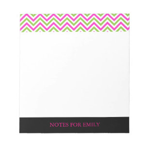 Chevron Pattern Personalized Memo Monogram Notepad