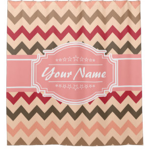 Chevron Pattern Personalized Shower Curtain #10