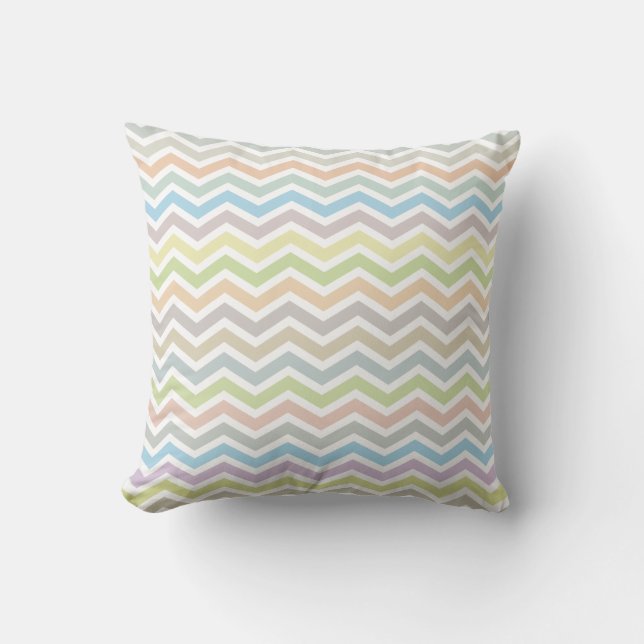 Chevron Pattern pillow - pastel colours (Front)