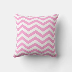 Chevron Pattern Pink and White Throw Pillow
