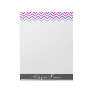 Chevron Pattern Pink Personalized Memo Monogram Notepad