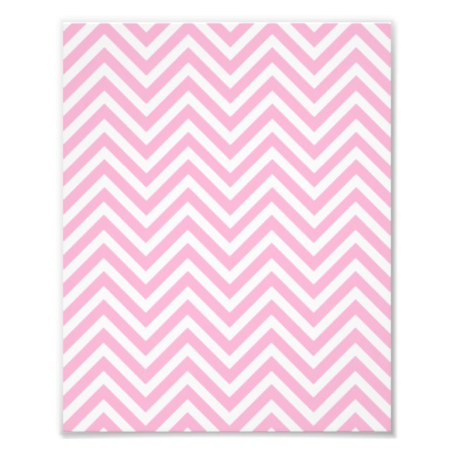 Chevron Pattern Pink White ZigZag For Her Photo Print (Front)