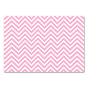Chevron Pattern Pink White ZigZag Vintage Retro Table Number