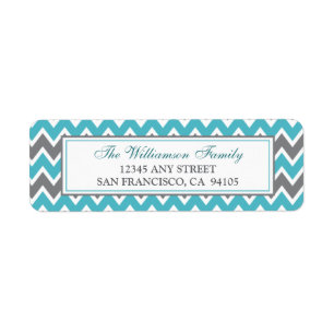 Chevron Pattern Return Address Labels (aqua)
