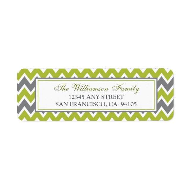 Chevron Pattern Return Address Labels (lime) (Front)