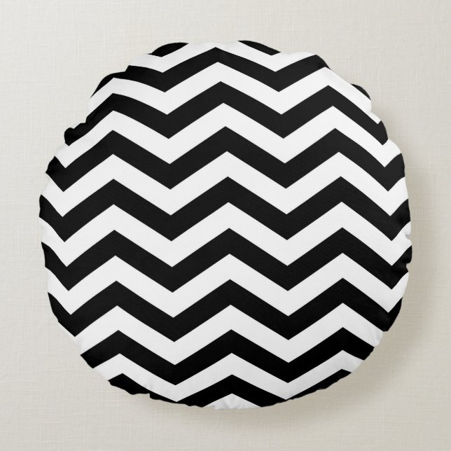 Chevron Pattern Round Pillow (Front)