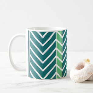 Chevron Pattern Teal Coffee Mug