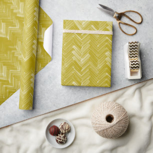 Chevron Pattern, Vintage Gold Wrapping Paper