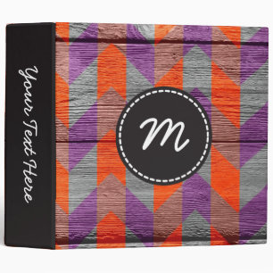 Chevron pattern vintage wooden #10 binder