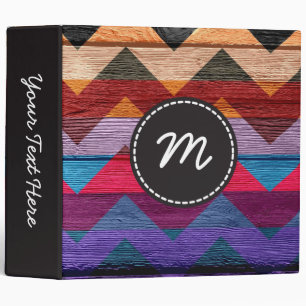 Chevron pattern vintage wooden #2 binder