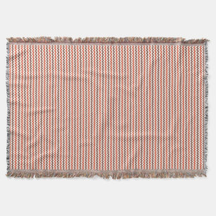 Chevron pattern warm red brown on pastel pink throw blanket