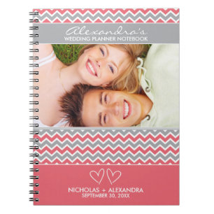 Chevron Pattern Wedding Planner Notebook (pink)