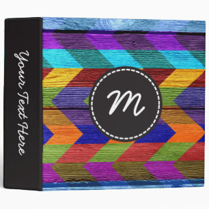 Chevron pattern wooden #10 binder